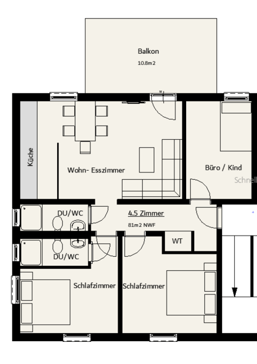 4.5 Zimmer Wohnung an Zentraler Lage