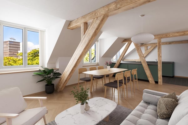 1-Zimmer-Dachmaisonette am HB Zürich - private Skyloung inklusive 2