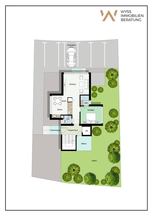 Moderne 2.5-Zimmerwohnung mit grossem Garten und Aussenparkplatz 17