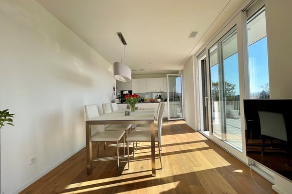 Moderne, Licht durchflutete und ruhige 1.5-Zimmer-Attikawohnung mit grosser Terrasse 3