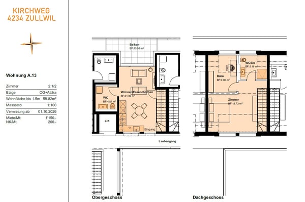 Erstvermietung 2 MFH Kirchweg 83 in Zullwil – Modern wohnen im Grünen 2