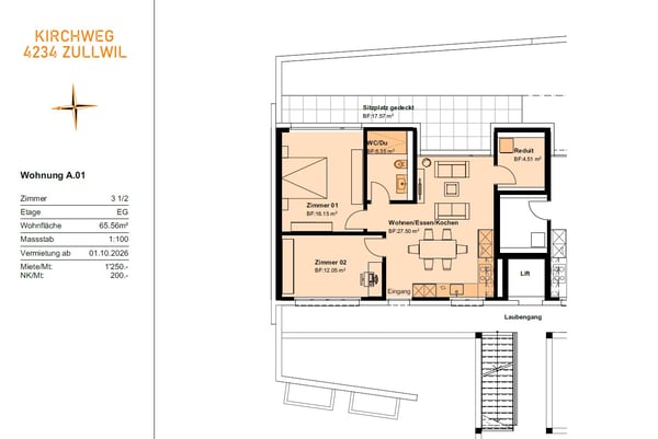 Erstvermietung 2 MFH Kirchweg 83 in Zullwil – Modern wohnen im Grünen 2