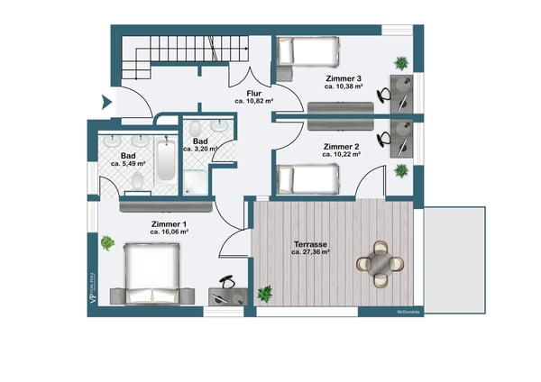 Gepflegte 6.5 Zimmer Maisonette-Wohnung mit 2 Terrassen und Teil-Seesi 8