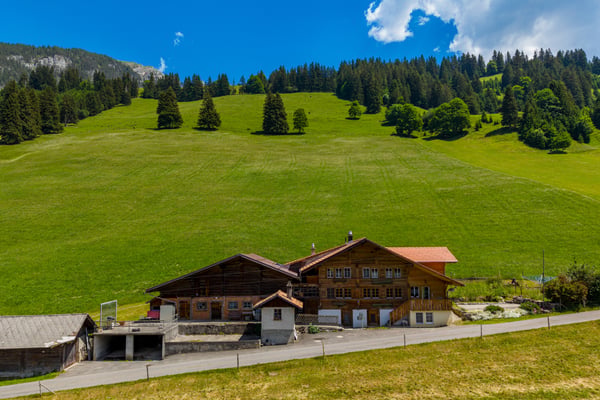 Mehrfamilien-Chalet mit 3 Wohnungen und idyllischer Bergsicht 1
