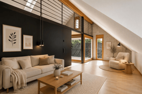 Modernes Dachgeschossloft mit Galerie und Loggia