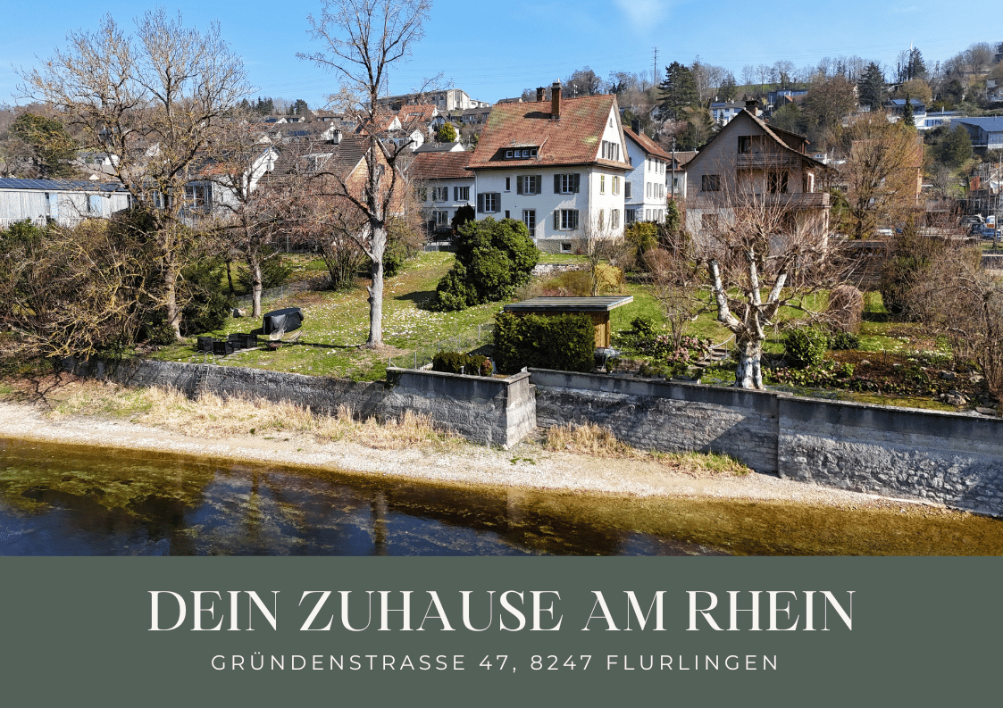 Houses on the riverside, with a view of the river and the town