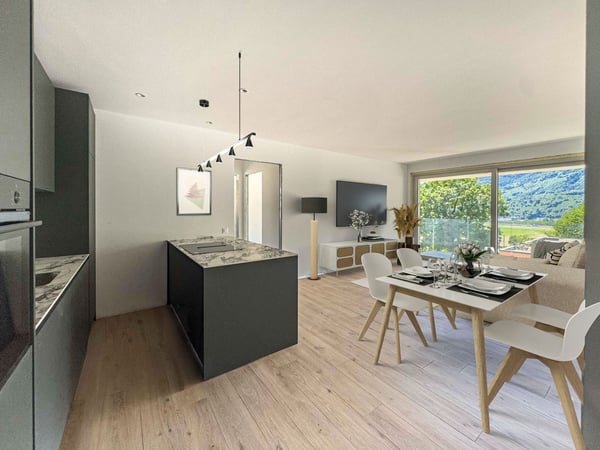 Nuovo 1.5 locali con terrazzo a Vezia 1