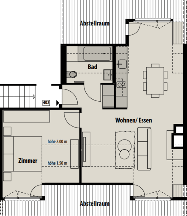 Möbelierte Dachwohnung an zentraler Lage 8