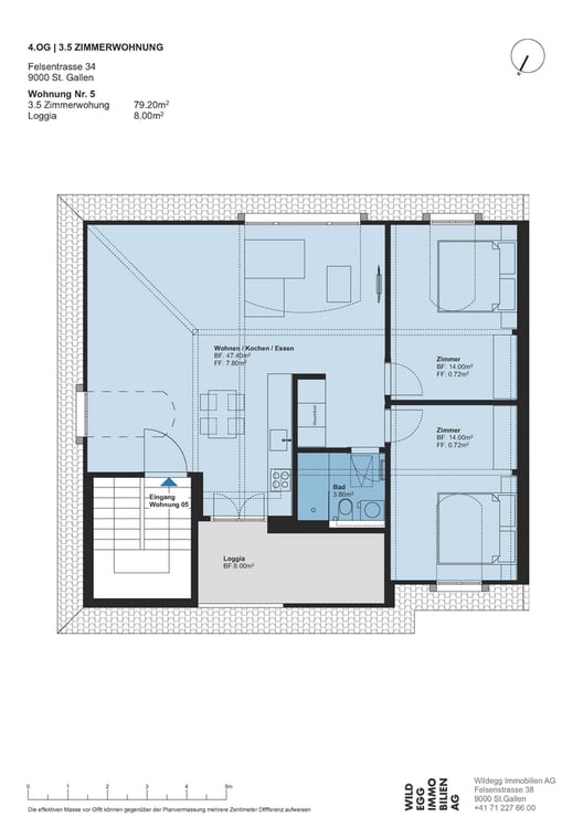 Stilvoll sanierte 3.5-Zimmer-Dach-Wohnung in Stadtnähe 3