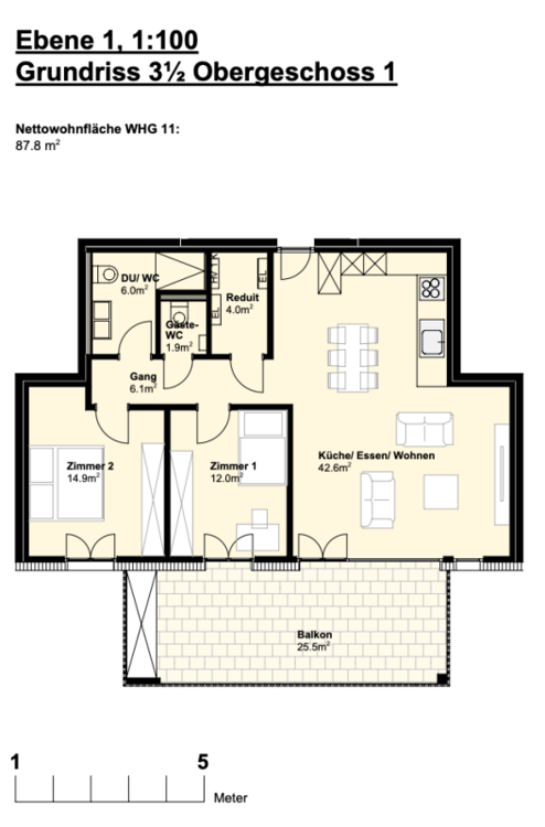 ATTRAKTIVES WOHNEN MIT WEITBLICK; 1 1/2 Zimmer Geschosswohnung 8