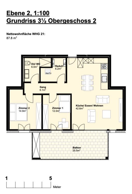 ATTRAKTIVES WOHNEN MIT WEITBLICK; 1 1/2 Zimmer Geschosswohnung 6