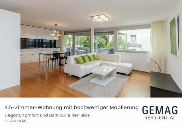 Komfortable 1.5-Zimmer-Mietwohnung bei der HSG - voll ausgestattet & sofort beziehbar 1