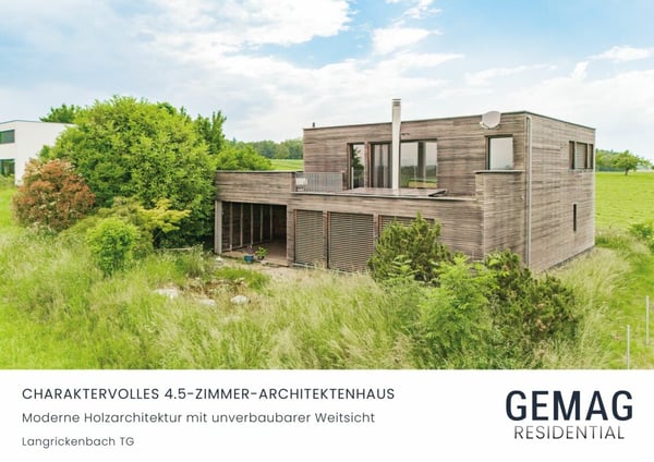 Charaktervolles 4.5-Zimmer-Architektenhaus - Moderne Holzarchitektur mit unverbaubarer Weitsicht 1