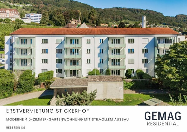 Erstvermietung Stickerhof - Moderne 5.5-Zimmer-Gartenwohnung mit stilvollem Ausbau 1