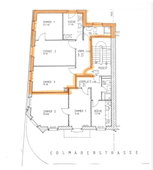 Charmante 3-Zimmer-Wohnung an der Colmarerstrasse in Basel 8