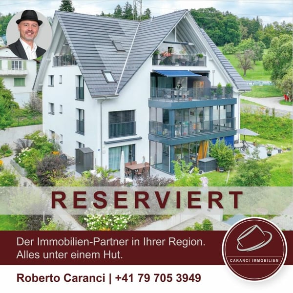 RESERVIERT - Exklusive 4½-Zimmer-Gartenwohnung mit Wintergarten - Wohnen im Grünen nahe Zürich & Zug