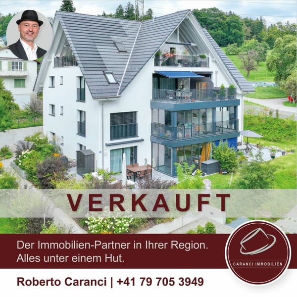 VERKAUFT - Exklusive 4½-Zimmer-Gartenwohnung mit Wintergarten - Wohnen im Grünen nahe Zürich & Zug
