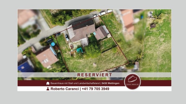 RESERVIERT - Zweifamilienhaus mit Stall und Landwirtschaftsland in Wettingen