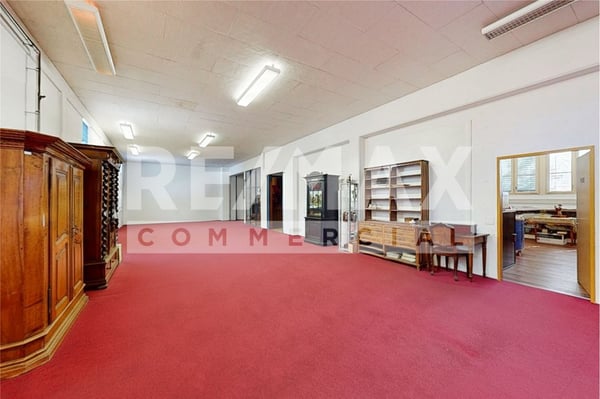 Gewerbehaus ebenerdig, für Loft-Büro, Praxis, Atelier, Showroom, H 3.5 m, 383 m² & 3.5 Zi DG-Wohnung 5