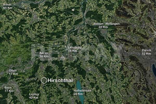Bauland, 1'343 m², Bauzone W2A, Villen-Hanglage, unverbaubare Weitsicht, nahe A1 und Aarau 9
