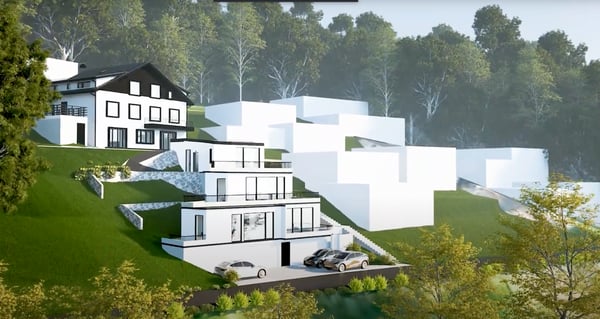 Projet résidentiel avec permis en force 3+3 logements avec vue sur lac et alpes 1