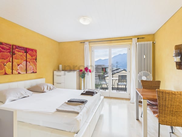 Charmante Studiowohnung mit traumhafter Aussicht in Ascona für CHF 1100.- (befristet 2.2.26-32.3.26) / Affascinante studio con vista ad Ascona 1