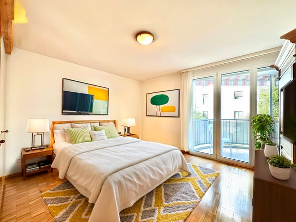 Luminoso appartamento di 1.5 locali a Pregassona con giardino 4