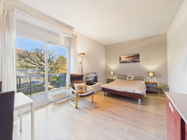 Elegante monolocale ristrutturato con vista lago a Paradiso 4