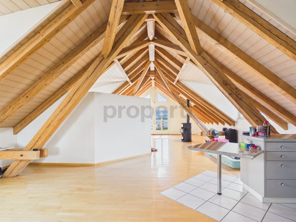 Helle 2-Zimmer-Loftwohnung mit Balkon ins Grüne, Hausen am Albis - Mietzins inkl. Nebenkosten 12
