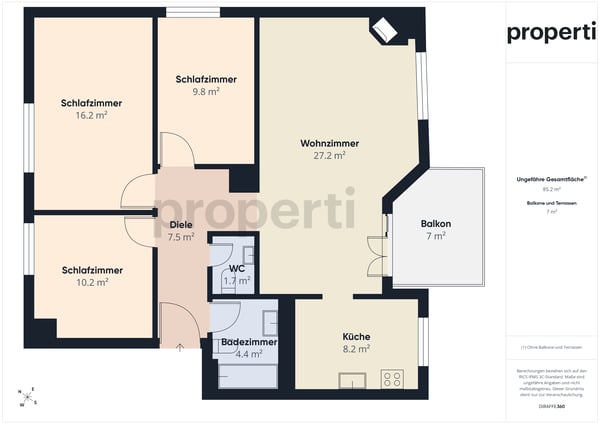 Moderne und lichtdurchflutete Wohnung mit Balkon in Schwaderloch 12