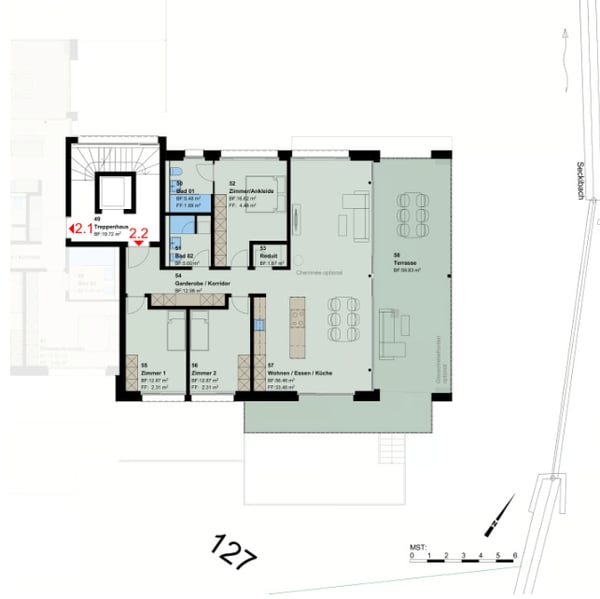 Neubauprojekt: 4.5-Zimmer-Obergeschosswohnung in Untereggen 9
