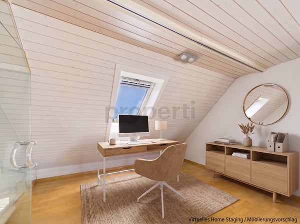 Panoramablick auf St. Gallen, Galerie mit hoher Decke, Cheminée und eigener Waschturm 8