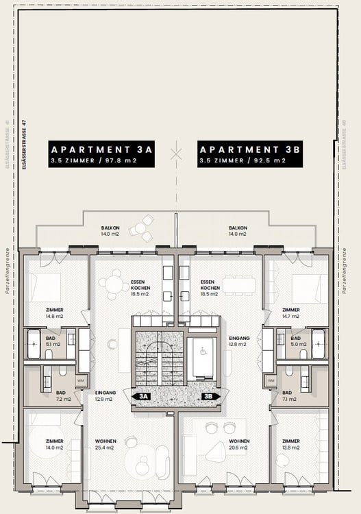 8 exklusive 1.5-Zimmer-Neubauwohnungen  urban wohnen in Basel 9