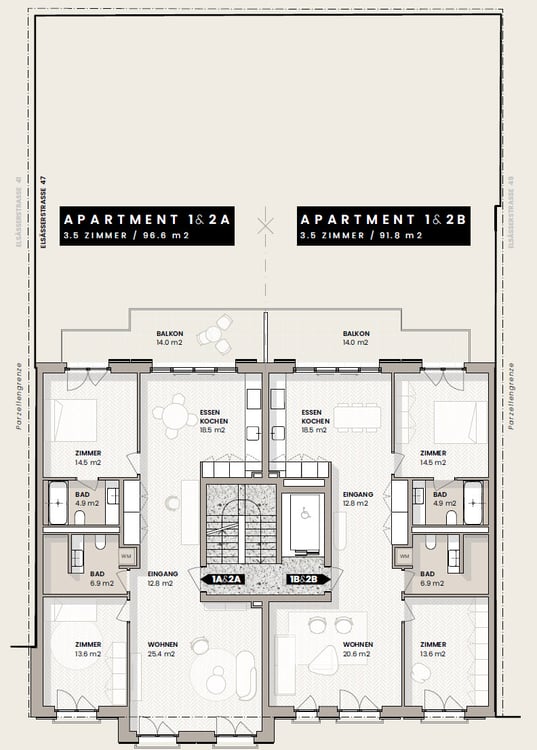 8 exklusive 1.5-Zimmer-Neubauwohnungen  urban wohnen in Basel 8