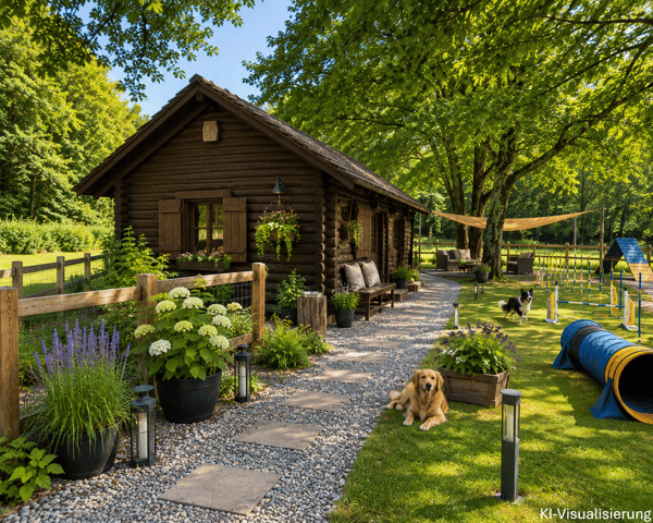 Idyllische Blockhütte im Grünen 1