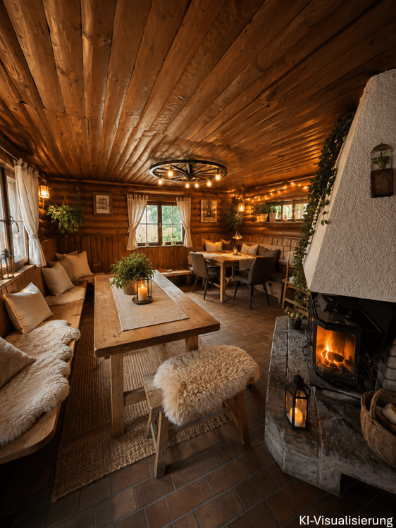 Idyllische Blockhütte im Grünen 3
