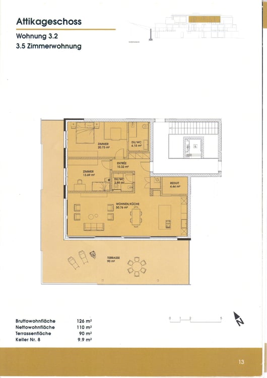 Traumhafte 1.5 Zimmer Attika Wohnung mit grosser Terrasse 12