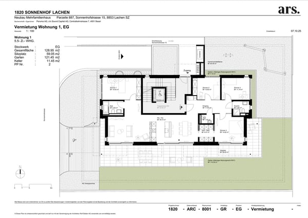 Moderne 1.5-Zimmer-Erdgeschosswohnung mit Garten in Lachen SZ 2