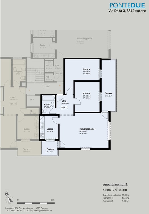 Über den Dächern von Ascona 1-Zimmer-Wohnung mit 2 Terrassen 5