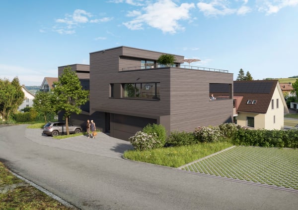 Exklusives Doppeleinfamilienhaus in Holzbauweise an zentraler Lage in Ehrendingen 1