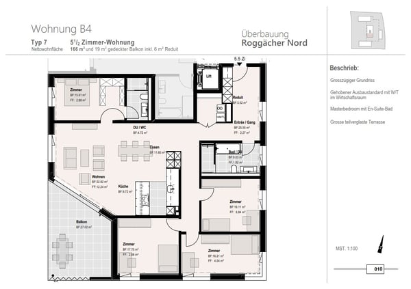 Erstbezug 5.5 Zimmer-Wohnung in neuer Überbauung Roggächer Nord 3