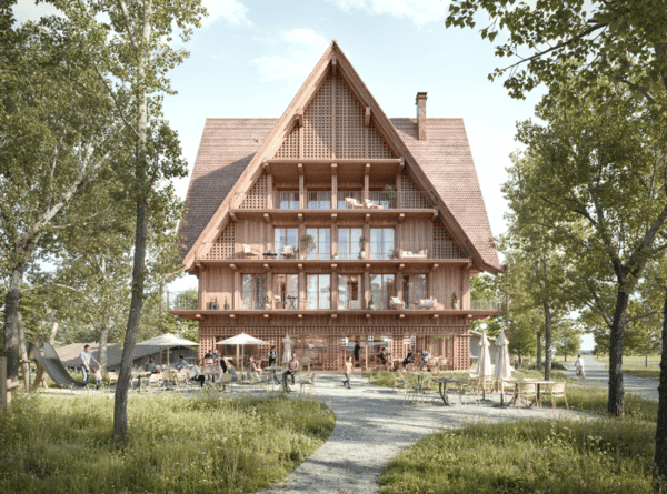 Neubau Restaurant Schützen Unterägeri mit Terrasse im Freizeit- und Naherholungsgebiet 1