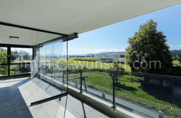 Moderne 3 ½ Zi. EGTW, mit Teil verglastem Balkon - herrlicher Fernsicht Walliser- und Berner Alpen