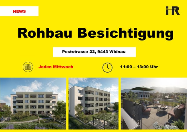 Rohbaubesichtigung 4.5 Attikawohnung mit Weitsicht