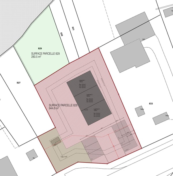 Terrain constructible SPD 378 m² 5