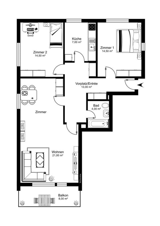 Moderne Wohnung mit Lift und Garage in …