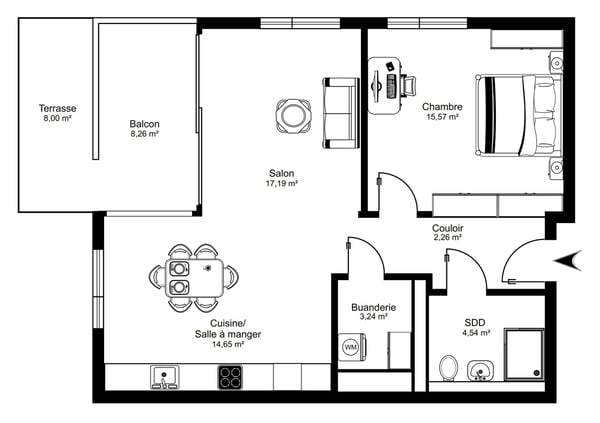 Port - 3.5 pièces récent avec terrasse, balcon et vue dégagée 7