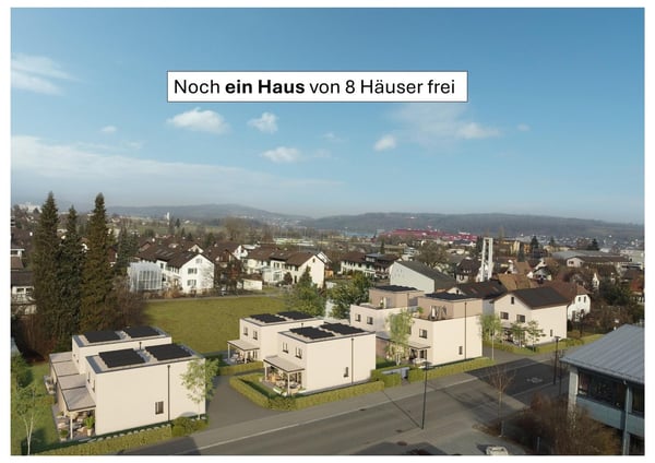 Noch 1 Haus von 8 Häuser frei. Sonnig ruhig zentral. Kindergarten, Bus in der Nähe. Schule 3-4 Min. 1