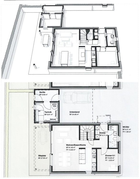Noch 1 Haus von 8 Häuser frei. Sonnig ruhig zentral. Kindergarten, Bus in der Nähe. Schule 3-4 Min. 5