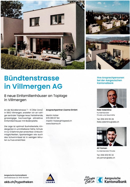 Noch 1 Haus von 8 Häuser frei. Sonnig ruhig zentral. Kindergarten, Bus in der Nähe. Schule 3-4 Min. 6